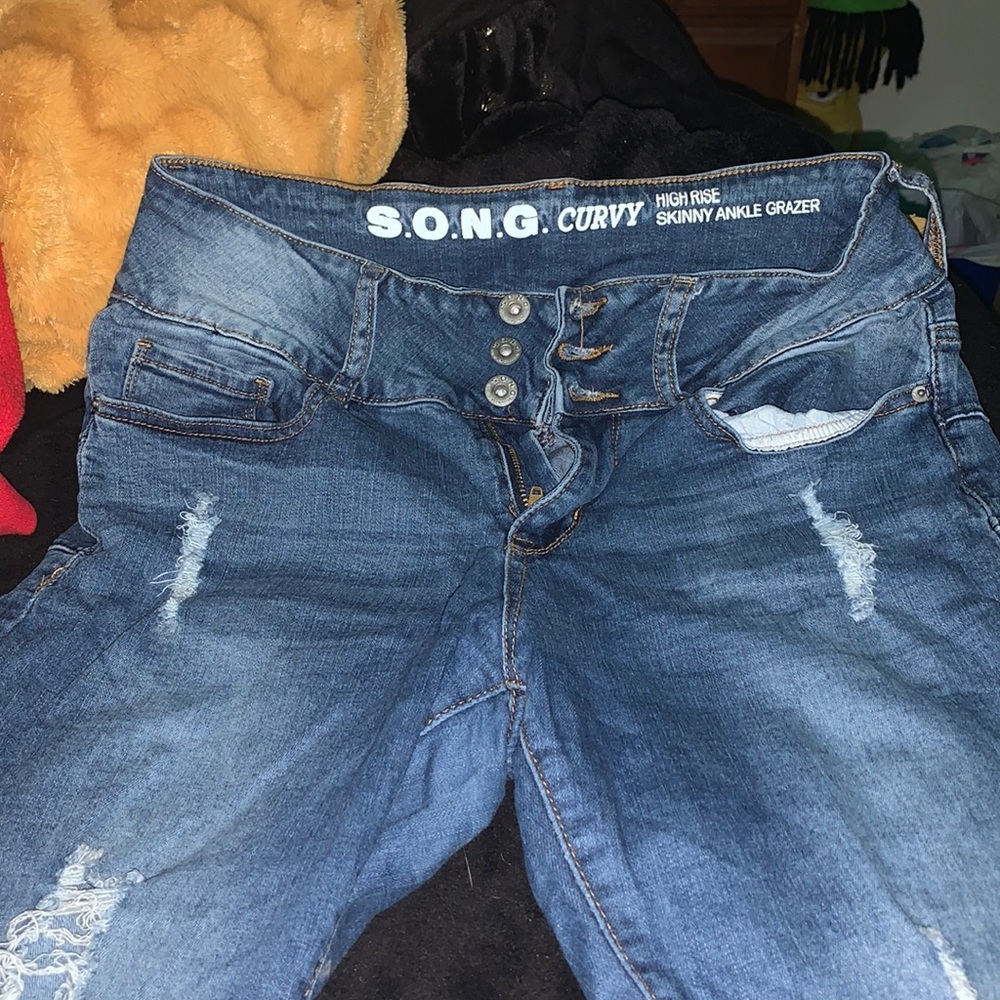 S.O.N.G Curvy High Rise Skinny Ankle Grazer Jeans